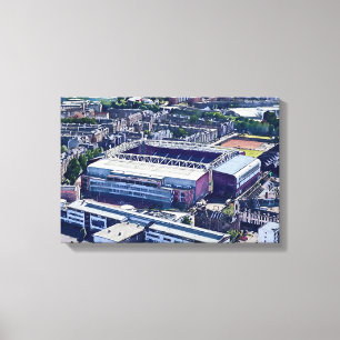 Tynecastle Stadion Edinburgh Lucht Kunst Canvas Afdruk