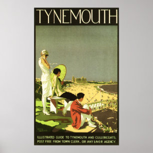 TYNEMONTH Cullercoats LNER Railways Vintage Travel Poster