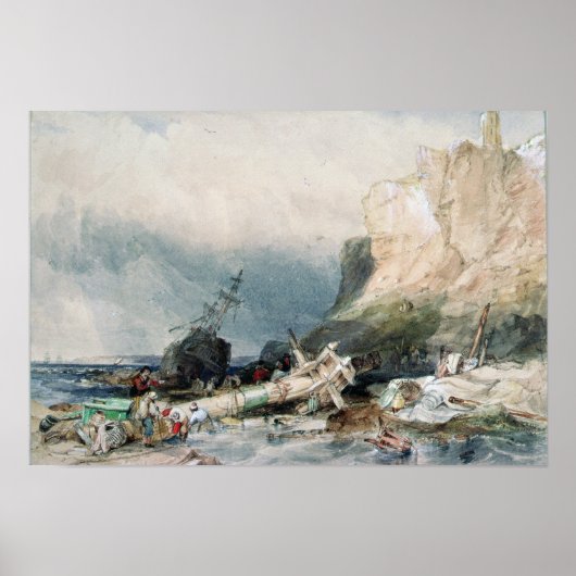 Tynemouth Castle, Tyne and Draag, met Wreck Poster (Voorkant)