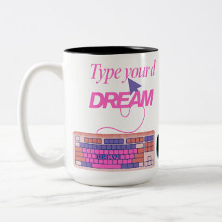 Typ mijn toekomst tweekleurige koffiemok
