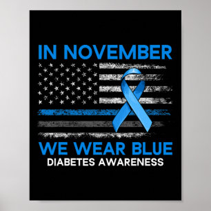 Type 1 Diabetes Awareness American American Flag B Poster
