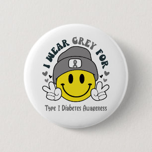 Type 1 Diabetes Awareness Ribbon Support Giften Ronde Button 5,7 Cm