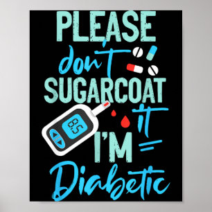 Type 1 Diabetes Bewustzijn Alsjeblieft Geen Suiker Poster