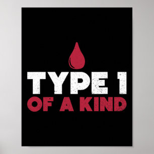 Type 1 Diabetes Bewustzijn Diabetisch Leven Poster
