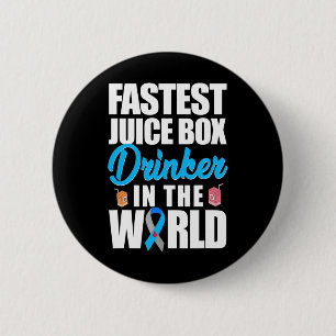Type 1 Diabetes Bewustzijn Snelste Juice Box Drink Ronde Button 5,7 Cm