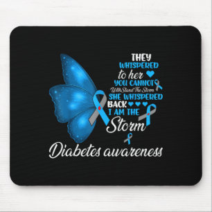 Type 1 diabetes bewustzijn warrior blauw grijs lin muismat