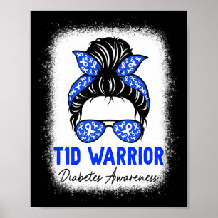 Type 1 Diabetes Krijger T1d Bewustzijn Maand Romme Poster