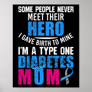Type 1 Diabetes Moeder T1d Diabetisch Bewustzijn Poster