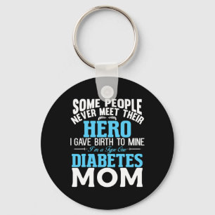 Type 1 Diabetes Moeder T1d Diabetisch Bewustzijn Sleutelhanger