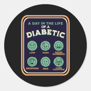 Type 1 diabetes per dag als een diabetische leuke  ronde sticker