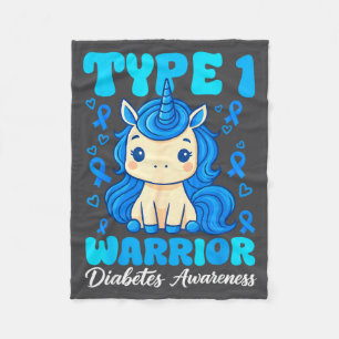 Type 1 Diabetes Schattige Eenhoorn Krijger Jongens Fleece Deken
