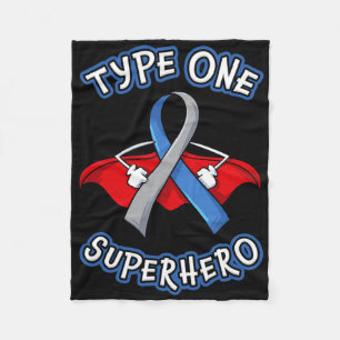 Type 1 Diabetes Superheld Bewustzijn Geschenk Diab Fleece Deken