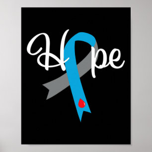 Type 1 Diabetes T1D Hope Awareness Ribbon Gifts Me Poster