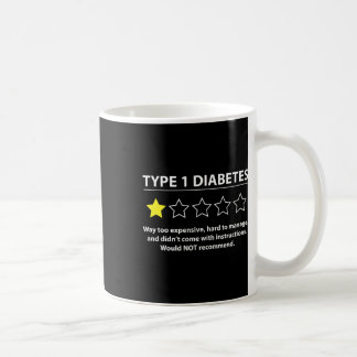 Type 1 Diabetes T1D One Star Rating Fun Awareness Koffiemok