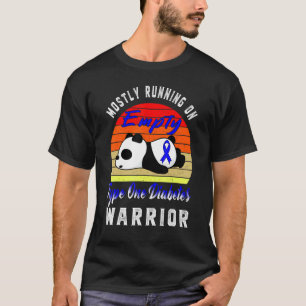 Type 1 Diabetes Warrior Blauw Lint Panda T1d Diab T-shirt