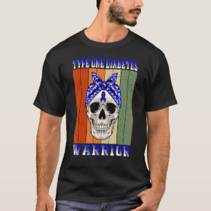 Type 1 Diabetes Warrior Vintage Women T1d Diabet T-shirt