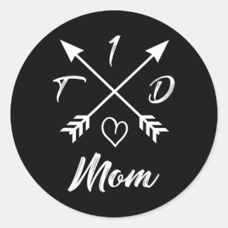 Type 1 Diabetische mam T1D Diabetes Awareness Gift Ronde Sticker