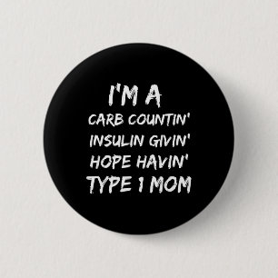 Type 1 mam Diabetes Awareness Maand Ronde Button 5,7 Cm