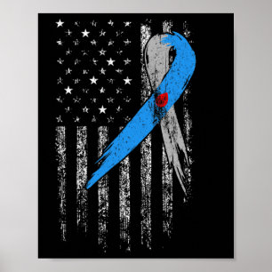 Type 1 T1D Diabetes Awareness Month Ribbon Poster