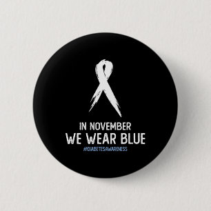 Type 2- en type 1-diabetesbewustzijn in november W Ronde Button 5,7 Cm