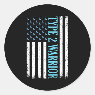 Type 2 Warrior Diabetesbewustzijn Ronde Sticker