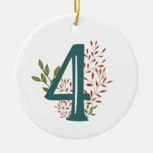 Type 4 ornement floral d'Enneagram de Noël