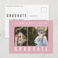 Type afstuderen multi-foto modern roze en wit
