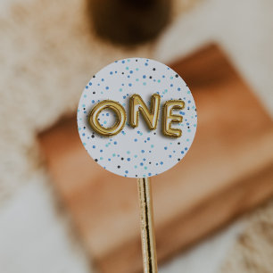 Type ballon Eerste verjaardagsfeest Ronde Sticker