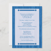 Type Bold Bar Mitzvah Invitation en bleu (Dos)