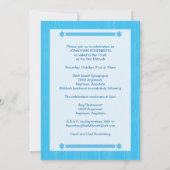 Type Bold Bar Mitzvah Invitation en bleu clair (Dos)