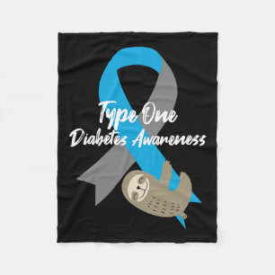 Type Een Diabetes Bewustzijn Fun Luiaard en Lint T Fleece Deken