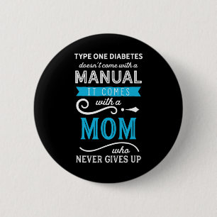 Type één diabetes komt niet met een handmatige mam ronde button 5,7 cm
