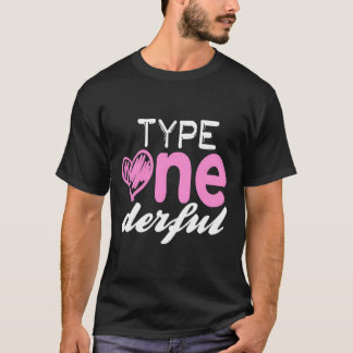 Type Een-Verschrikkelijk Leuk T1D Diabetes Awarene T-shirt