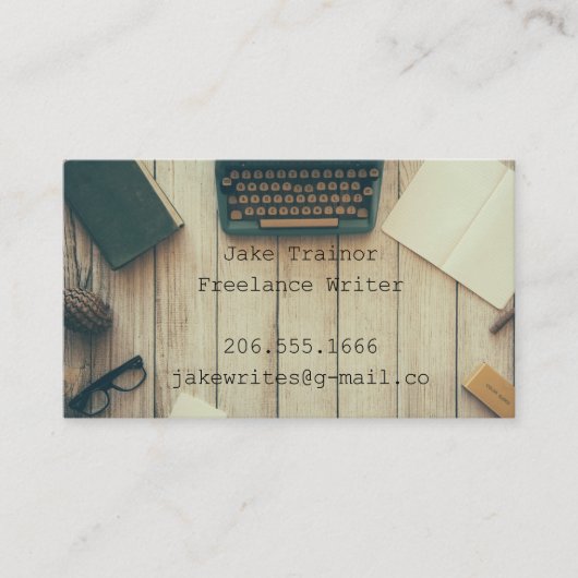 Type en schrijfbureau visitekaartje (Voorkant)