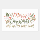  Type Holly Berry Kerstmis Rechthoekige Sticker (Voorkant)