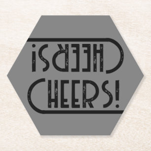 type kunstdecostijl CHEERS   Papieren Onderzetter