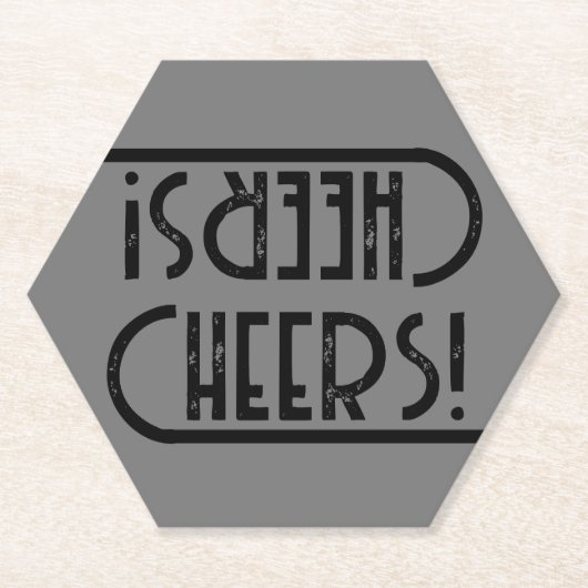 type kunstdecostijl CHEERS | Papieren Onderzetter (Voorkant)