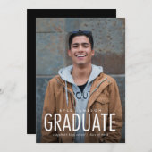 Type minimal moderne Photo Graduation Invitation (Devant / Derrière)