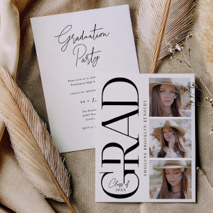 Type moderne Graduation Party Photo Invitation Car