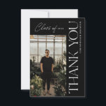 Type moderne Merci de graduation photo noir<br><div class="desc">Dites merci dans le style avec ce design qui combine audacieux type avec un script moderne. Ajoutez votre photo et votre texte personnalisé.</div>