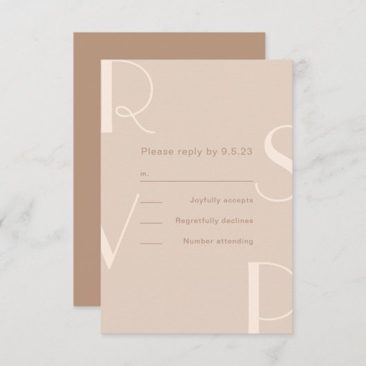 Type Monochromatique Rsvp Beige (Devant / Derrière)