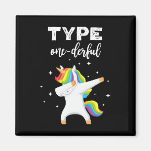 Type nederful Dabbing Unicorn Diabetes Awareness Magneet