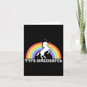 Type nederige Type 1 Diabetes Unicorn Rainbow Awa Kaart