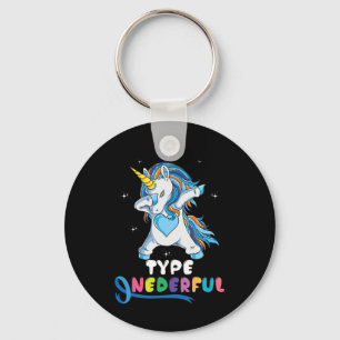 Type nederige Unicorn Dub Type 1 diabetes Awarene Sleutelhanger