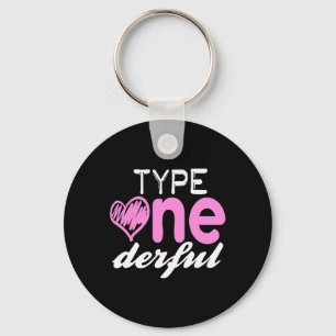 Type One-derful Meisjes Leuk T1d Diabetes Bewustzi Sleutelhanger