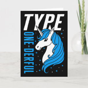 Type One Geweldige Eenhoorn T1d Meisjes Diabetes B Kaart