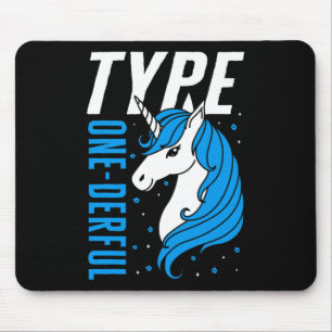 Type One Geweldige Eenhoorn T1d Meisjes Diabetes B Muismat