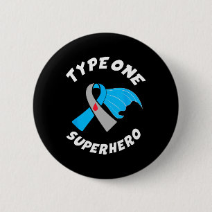 Type One Superheld Type 1 Diabetes Bewustzijn 1 Ronde Button 5,7 Cm