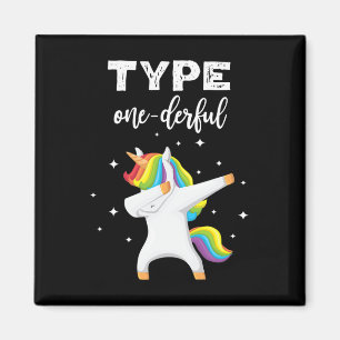 Type Onederful Dabbing Eenhoorn Diabetes Bewustzij Magneet