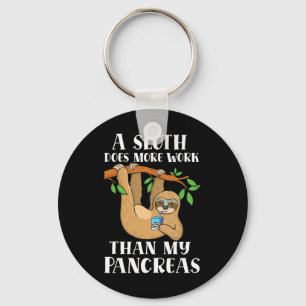 Type Onederful Lazy Cute Sloth Type 1 Diabetes bew Sleutelhanger